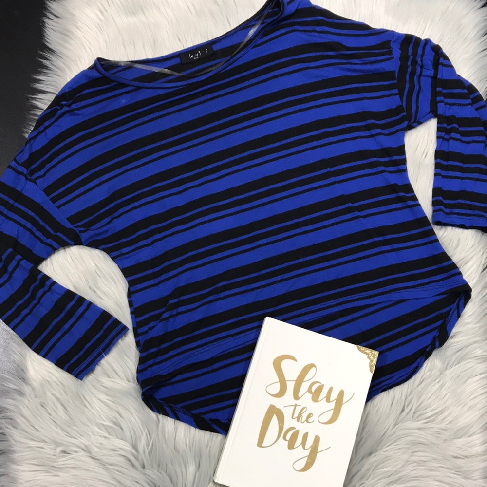 Blue and Black Striped Long Sleeve